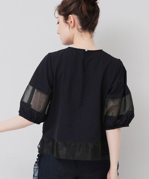新色追加【オーガンジー使用／秋まで着られる】Tブラウス 新色追加【オーガンジー使用／秋まで着られる】Tブラウス
