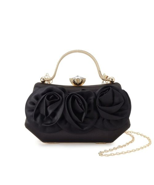 SunaUna / スーナウーナ ハンドバッグ | 【2Way】フラワーモチーフパーティバッグ（ブラック(019)）