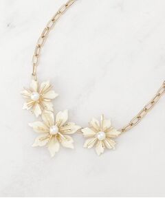 SunaUna / スーナウーナ ネックレス・ペンダント・チョーカー | 【フェイクパール付】フラワーモチーフショートネックレス