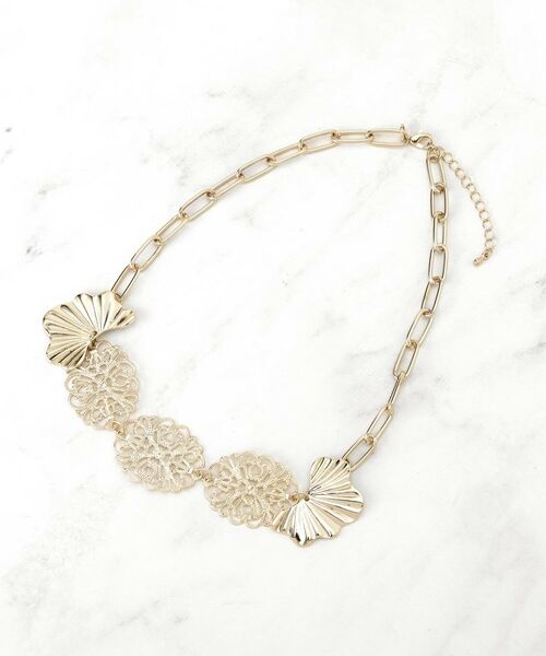 SunaUna / スーナウーナ ネックレス・ペンダント・チョーカー | 【透かし柄】フラワーモチーフネックレス | 詳細2