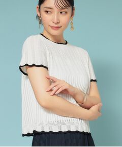 SunaUna / スーナウーナ ニット・セーター | 【新作／透かし柄／3色展開】スカラップニット