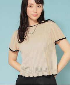 SunaUna / スーナウーナ ニット・セーター | 【新作／透かし柄／3色展開】スカラップニット