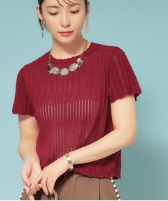 SunaUna / スーナウーナ ニット・セーター | 【新作／透かし柄／3色展開】スカラップニット