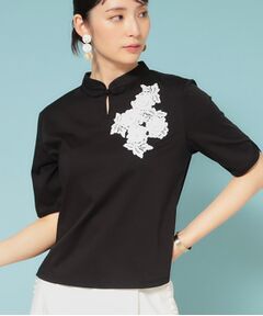 SunaUna / スーナウーナ カットソー | 【5分袖／チャイナカラー】半袖プルオーバー