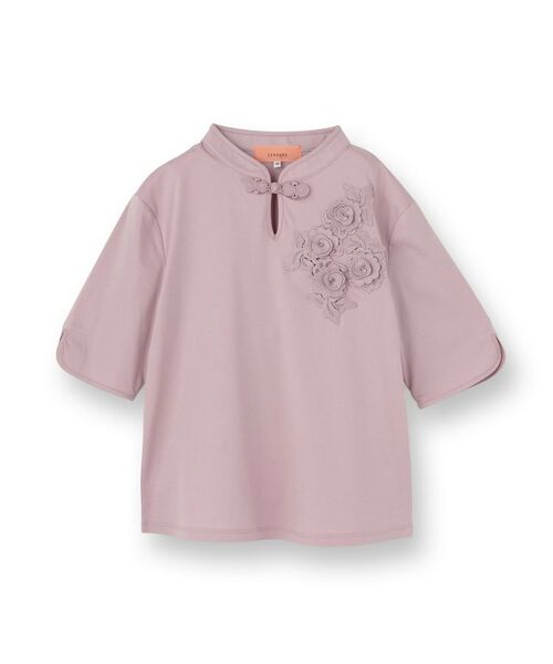 SunaUna / スーナウーナ カットソー | 【5分袖／チャイナカラー】半袖プルオーバー | 詳細1