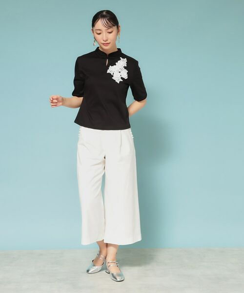 SunaUna / スーナウーナ カットソー | 【5分袖／チャイナカラー】半袖プルオーバー | 詳細2