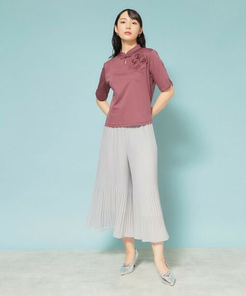 SunaUna / スーナウーナ カットソー | 【5分袖／チャイナカラー】半袖プルオーバー | 詳細4