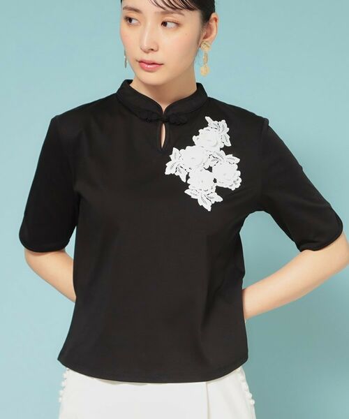 SunaUna / スーナウーナ カットソー | 【5分袖／チャイナカラー】半袖プルオーバー | 詳細5