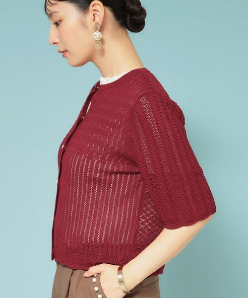 SunaUna / スーナウーナ カーディガン・ボレロ | 【新作／透かし柄／3色展開】スカラップカーディガン | 詳細14