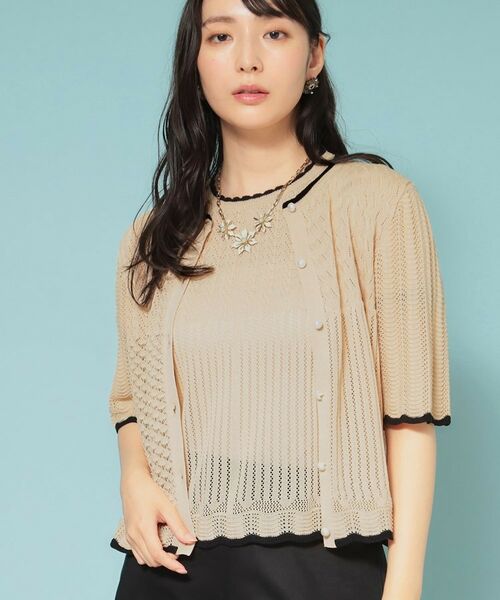 SunaUna / スーナウーナ カーディガン・ボレロ | 【新作／透かし柄／3色展開】スカラップカーディガン | 詳細8