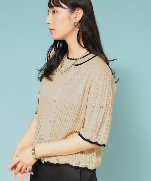 SunaUna / スーナウーナ カーディガン・ボレロ | 【新作／透かし柄／3色展開】スカラップカーディガン | 詳細9