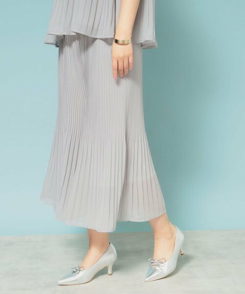 SunaUna / スーナウーナ ショート・ハーフ・半端丈パンツ | 【新色/ウエストゴム/ウォッシャブル】プリーツパンツ(ライトグレー(011))