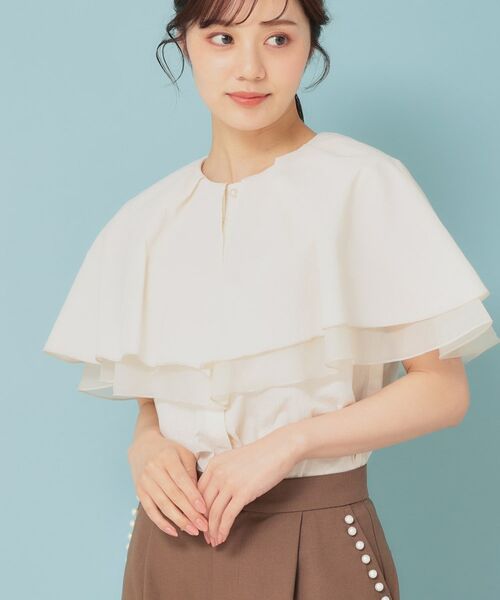 SunaUna / スーナウーナ シャツ・ブラウス | 【お顔周り華やか／秋まで着られる】ケープカラーブラウス | 詳細5