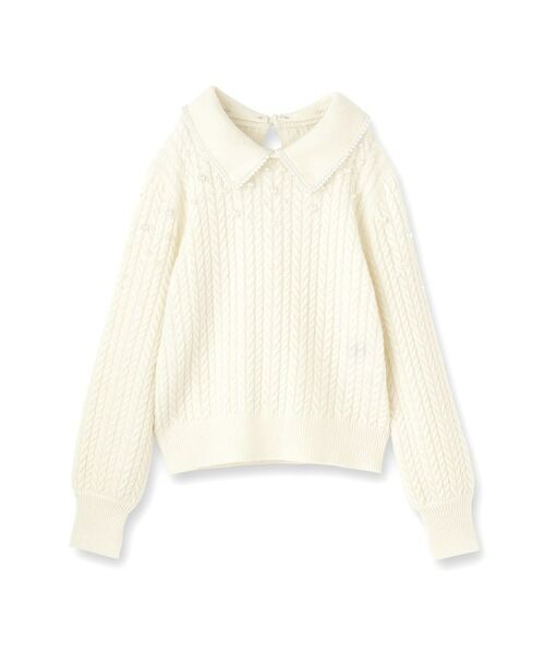 SunaUna / スーナウーナ ニット・セーター | 【COLLECTION LINE】衿付きパール調ニット | 詳細1