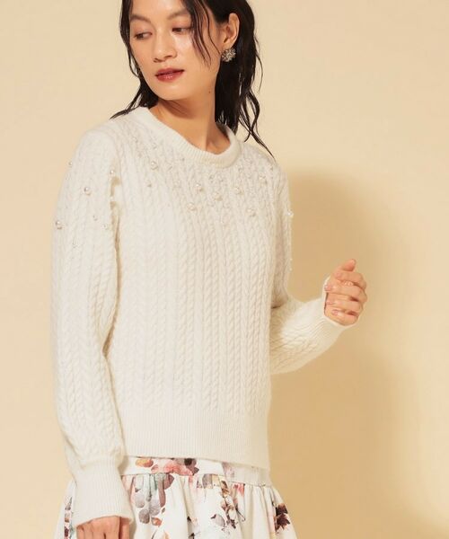 SunaUna / スーナウーナ ニット・セーター | 【COLLECTION LINE】衿付きパール調ニット | 詳細11