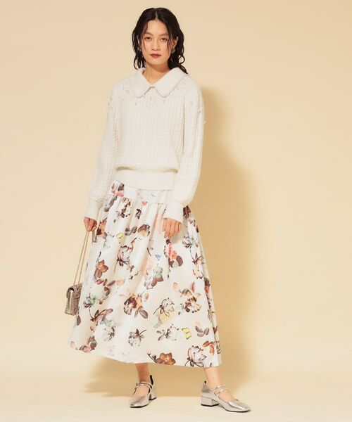 SunaUna / スーナウーナ ニット・セーター | 【COLLECTION LINE】衿付きパール調ニット | 詳細14