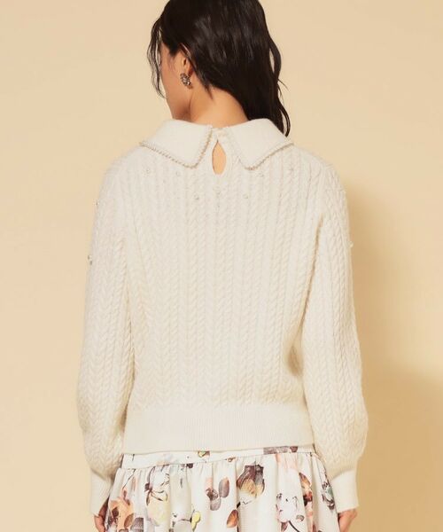 SunaUna / スーナウーナ ニット・セーター | 【COLLECTION LINE】衿付きパール調ニット | 詳細18