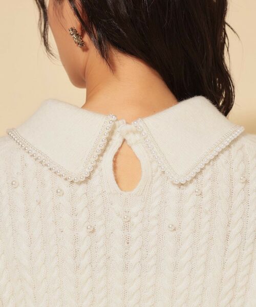SunaUna / スーナウーナ ニット・セーター | 【COLLECTION LINE】衿付きパール調ニット | 詳細20