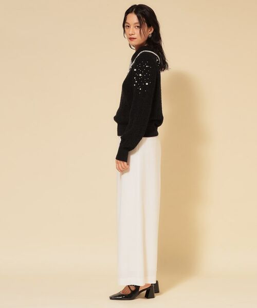 SunaUna / スーナウーナ ニット・セーター | 【COLLECTION LINE】衿付きパール調ニット | 詳細6