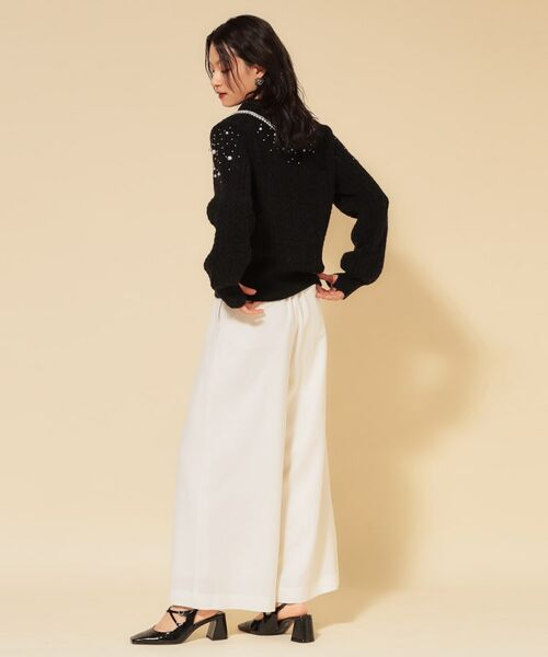 SunaUna / スーナウーナ ニット・セーター | 【COLLECTION LINE】衿付きパール調ニット | 詳細7