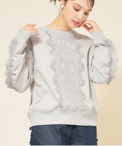 SunaUna / スーナウーナ カットソー | 【COLLECTION LINE】レース付プルオーバー