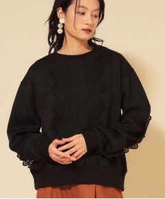 SunaUna / スーナウーナ カットソー | 【COLLECTION LINE】レース付プルオーバー