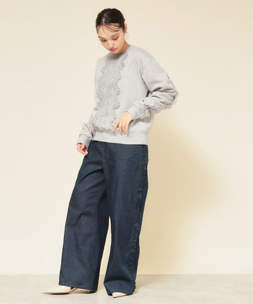 SunaUna / スーナウーナ カットソー | 【COLLECTION LINE】レース付プルオーバー | 詳細7