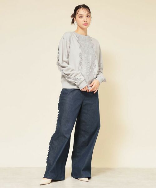 SunaUna / スーナウーナ カットソー | 【COLLECTION LINE】レース付プルオーバー | 詳細8