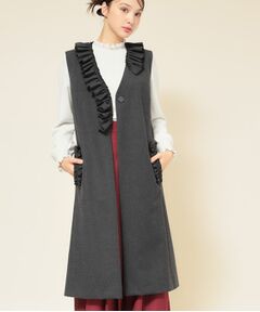 SunaUna / スーナウーナ ベスト | 【COLLECTION LINE】フリルスリーブレスジレ