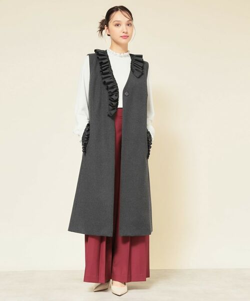 SunaUna / スーナウーナ ベスト | 【COLLECTION LINE】フリルスリーブレスジレ | 詳細3