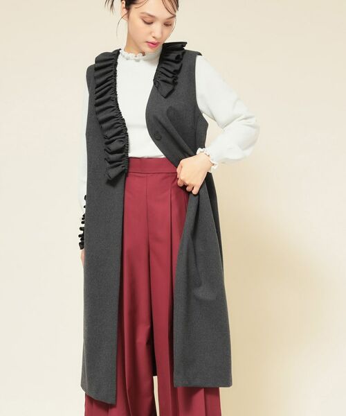 SunaUna / スーナウーナ ベスト | 【COLLECTION LINE】フリルスリーブレスジレ | 詳細8