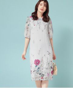 SunaUna / スーナウーナ ミニ丈・ひざ丈ワンピース | 【コスモス／SS～Lサイズ展開】フラワーパネル柄ワンピース