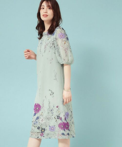 SunaUna / スーナウーナ ミニ丈・ひざ丈ワンピース | 【コスモス／SS～Lサイズ展開】フラワーパネル柄ワンピース | 詳細11