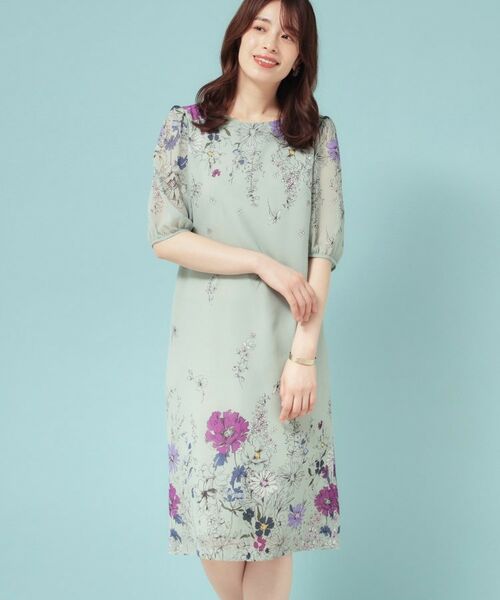 SunaUna / スーナウーナ ミニ丈・ひざ丈ワンピース | 【コスモス／SS～Lサイズ展開】フラワーパネル柄ワンピース | 詳細12