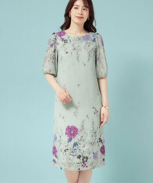 SunaUna / スーナウーナ ミニ丈・ひざ丈ワンピース | 【コスモス／SS～Lサイズ展開】フラワーパネル柄ワンピース | 詳細14
