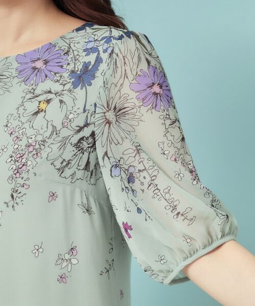 SunaUna / スーナウーナ ミニ丈・ひざ丈ワンピース | 【コスモス／SS～Lサイズ展開】フラワーパネル柄ワンピース | 詳細19