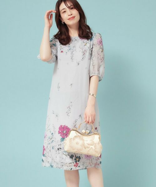 SunaUna / スーナウーナ ミニ丈・ひざ丈ワンピース | 【コスモス／SS～Lサイズ展開】フラワーパネル柄ワンピース | 詳細2