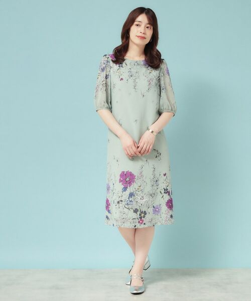 SunaUna / スーナウーナ ミニ丈・ひざ丈ワンピース | 【コスモス／SS～Lサイズ展開】フラワーパネル柄ワンピース | 詳細4