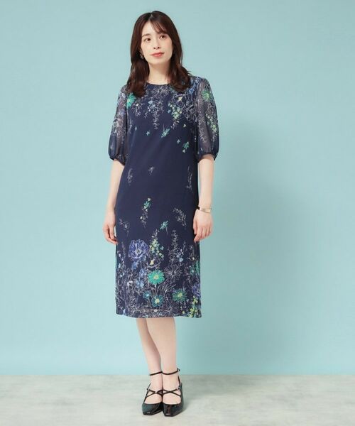 SunaUna / スーナウーナ ミニ丈・ひざ丈ワンピース | 【コスモス／SS～Lサイズ展開】フラワーパネル柄ワンピース | 詳細5