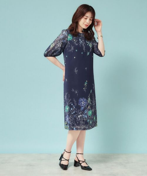 SunaUna / スーナウーナ ミニ丈・ひざ丈ワンピース | 【コスモス／SS～Lサイズ展開】フラワーパネル柄ワンピース | 詳細6