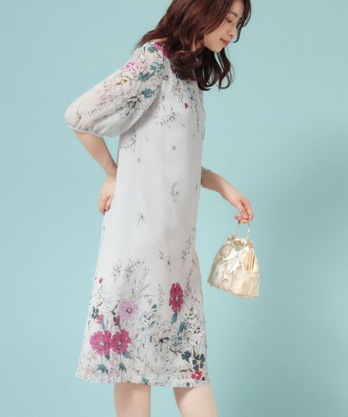SunaUna / スーナウーナ ミニ丈・ひざ丈ワンピース | 【コスモス／SS～Lサイズ展開】フラワーパネル柄ワンピース | 詳細7