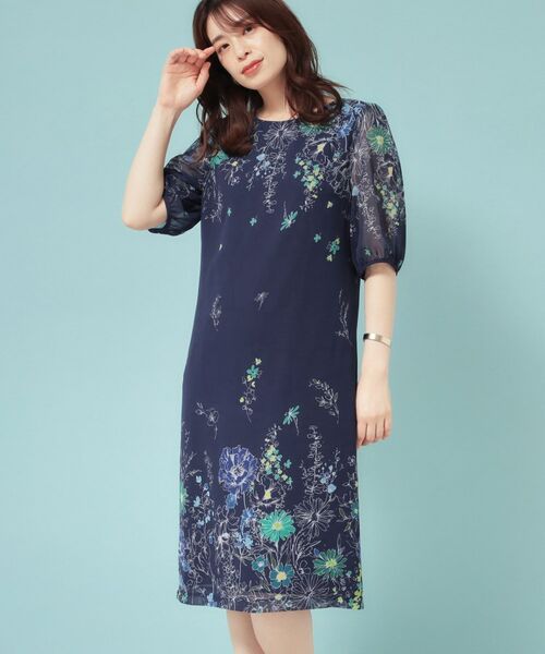 SunaUna / スーナウーナ ミニ丈・ひざ丈ワンピース | 【コスモス／SS～Lサイズ展開】フラワーパネル柄ワンピース | 詳細9