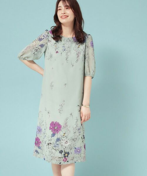 SunaUna/スーナウーナ 【&yours project/SS~L】パネル柄ワンピース ミントグリーン(121) 40(L) SunaUna/スーナウーナ 【&yours project/SS~L】パネル柄ワンピース ミントグリーン(121) 40(L)
