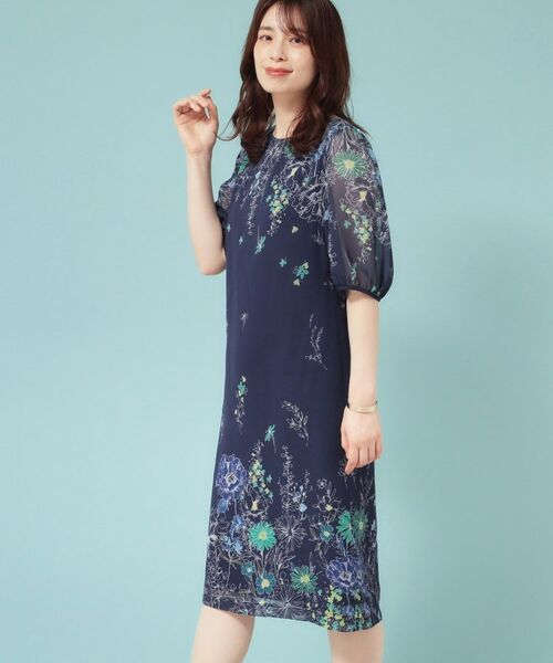 SunaUna/スーナウーナ 【&yours project/SS~L】パネル柄ワンピース ネイビー(194) 34(SS) SunaUna/スーナウーナ 【&yours project/SS~L】パネル柄ワンピース ネイビー(194) 34(SS)