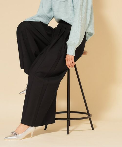 SunaUna/スーナウーナ 【COLLECTION LINE】プリーツパンツ ブラック(019) 38(M) SunaUna/スーナウーナ 【COLLECTION LINE】プリーツパンツ ブラック(019) 38(M)