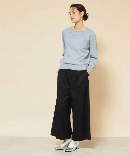 SunaUna / スーナウーナ パンツ | 【COLLECTION LINE】ベルト付ガウチョパンツ | 詳細3