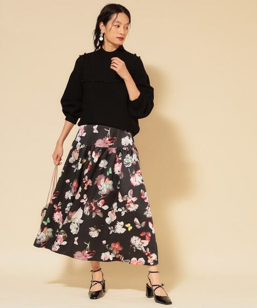 SunaUna / スーナウーナ ロング・マキシ丈スカート | 【COLLECTION LINE】花柄タックスカート | 詳細3