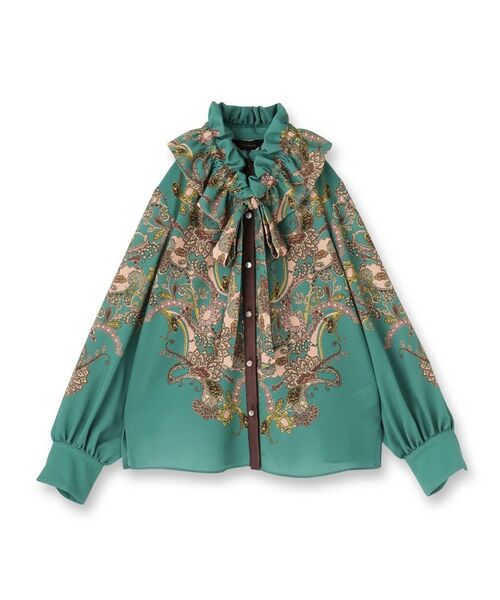 SunaUna / スーナウーナ シャツ・ブラウス | 【COLLECTION LINE】オリエンタルパネル柄ブラウス | 詳細1