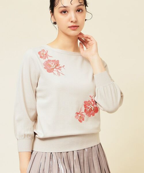 SunaUna / スーナウーナ ニット・セーター | 【SS~Lサイズ展開/手刺繍】クラフトニット(グレージュ(050))