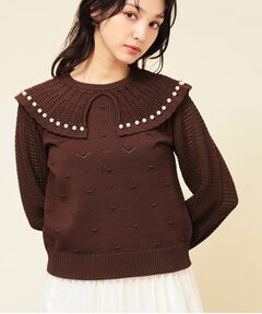 SunaUna / スーナウーナ ニット・セーター | 【COLLECTION LINE】透かしパール調ニット